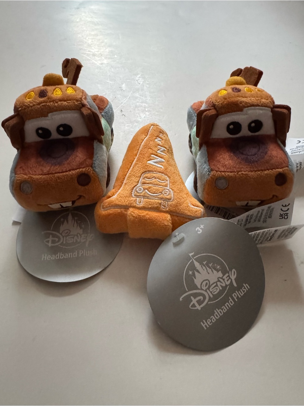 Disney Parks Create Headband Ears Cars 2X Tow Mater 1X Cozy Cone Plush Set NWT